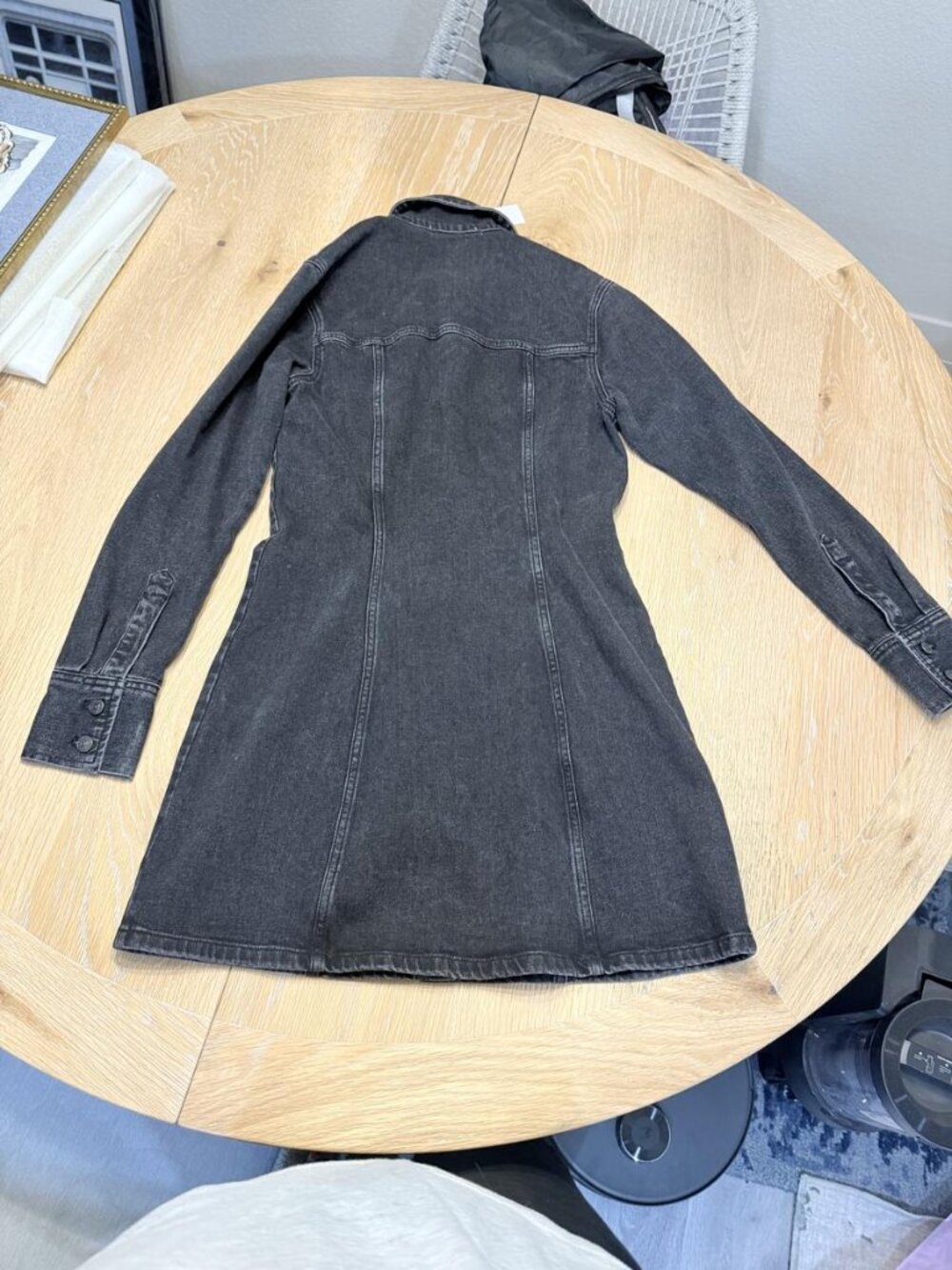 Abercrombie Denim Shirt Dress Dark Gray Button-Front Size Medium T NWT